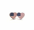 Flag Heart Stud Earrings #3086